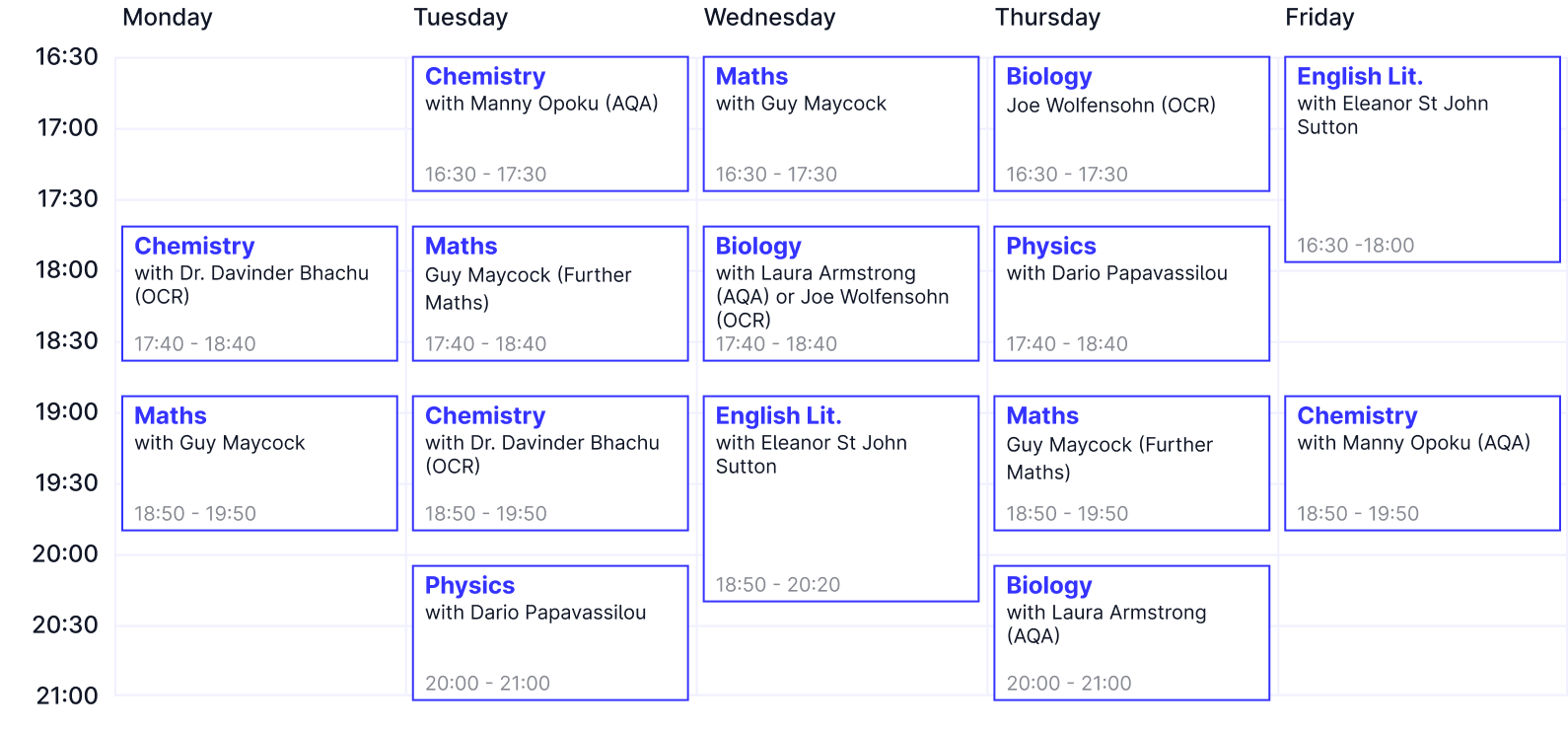 Year 5 Timetable
