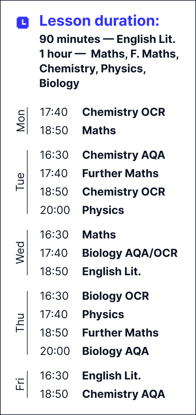 Year 5 Timetable