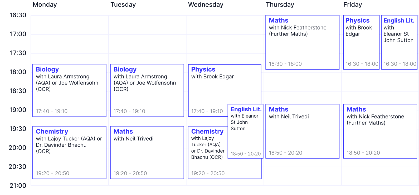 Year 5 Timetable