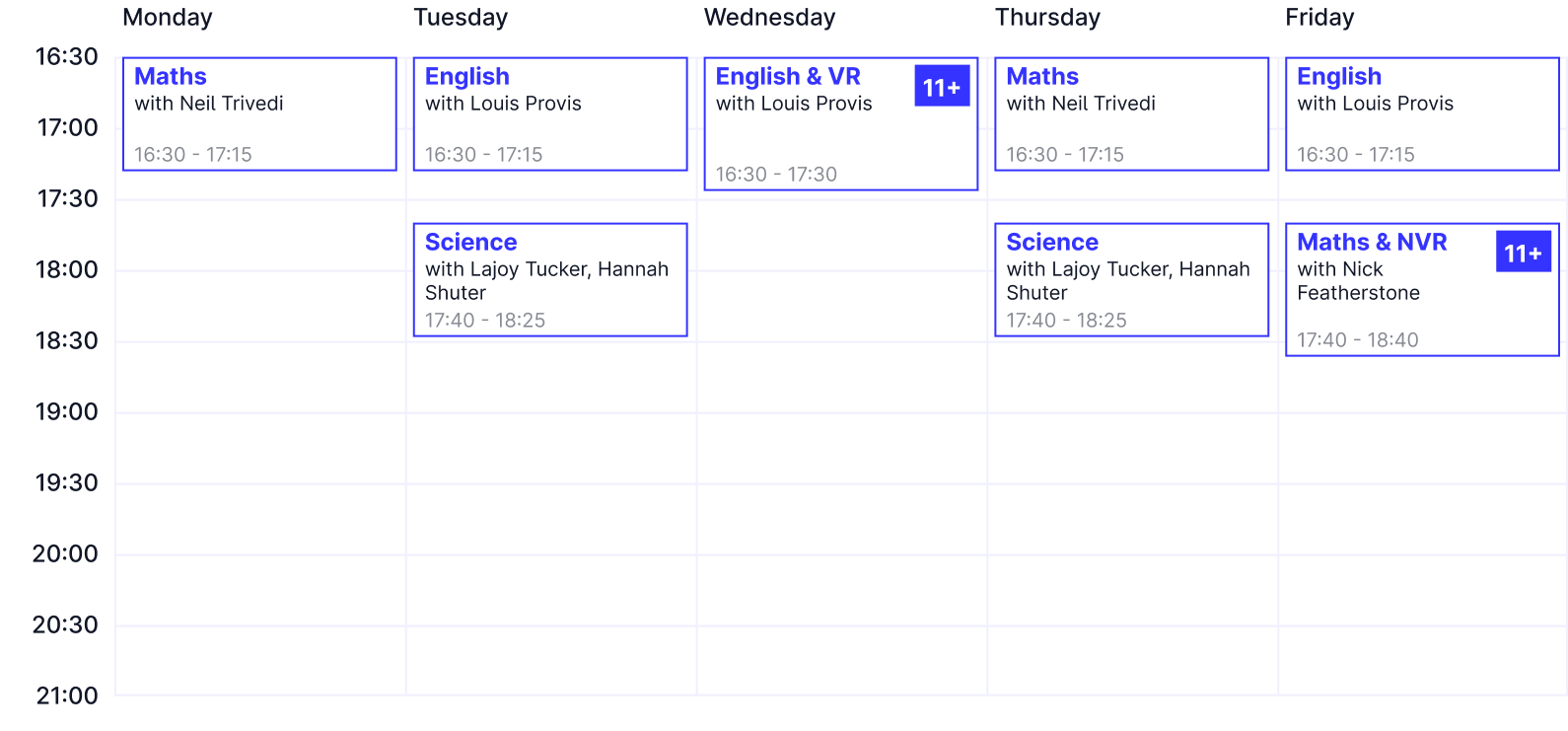 Year 5 Timetable