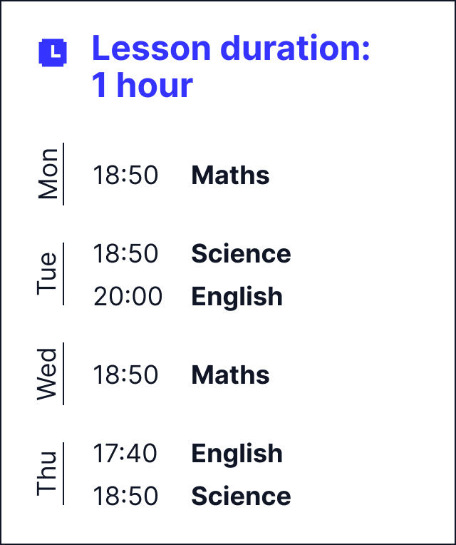 Year 5 Timetable