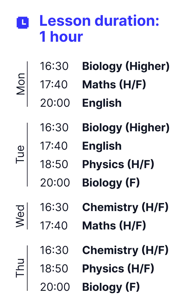 Year 5 Timetable