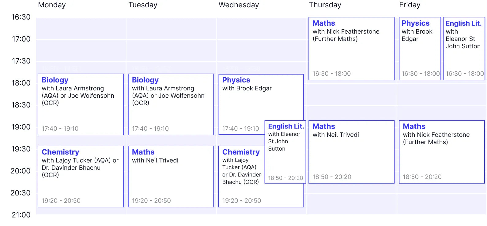Year 5 Timetable